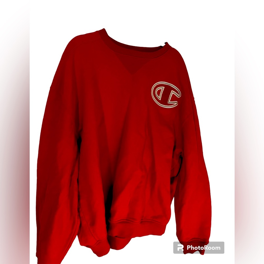 Red big logo champion sweatshirt size 3xl great condition.